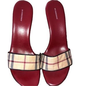 Burberry 41.5 US size 10 platform slides Nova check authentic made in Italy